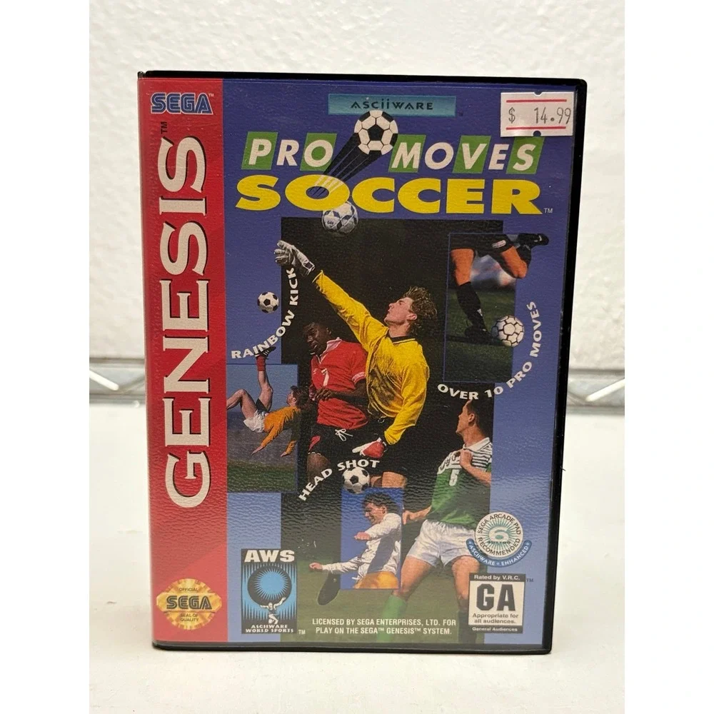 Pro Moves Soccer (Sega Genesis, 1994) - Complete In Box (CIB) - Tested & Working